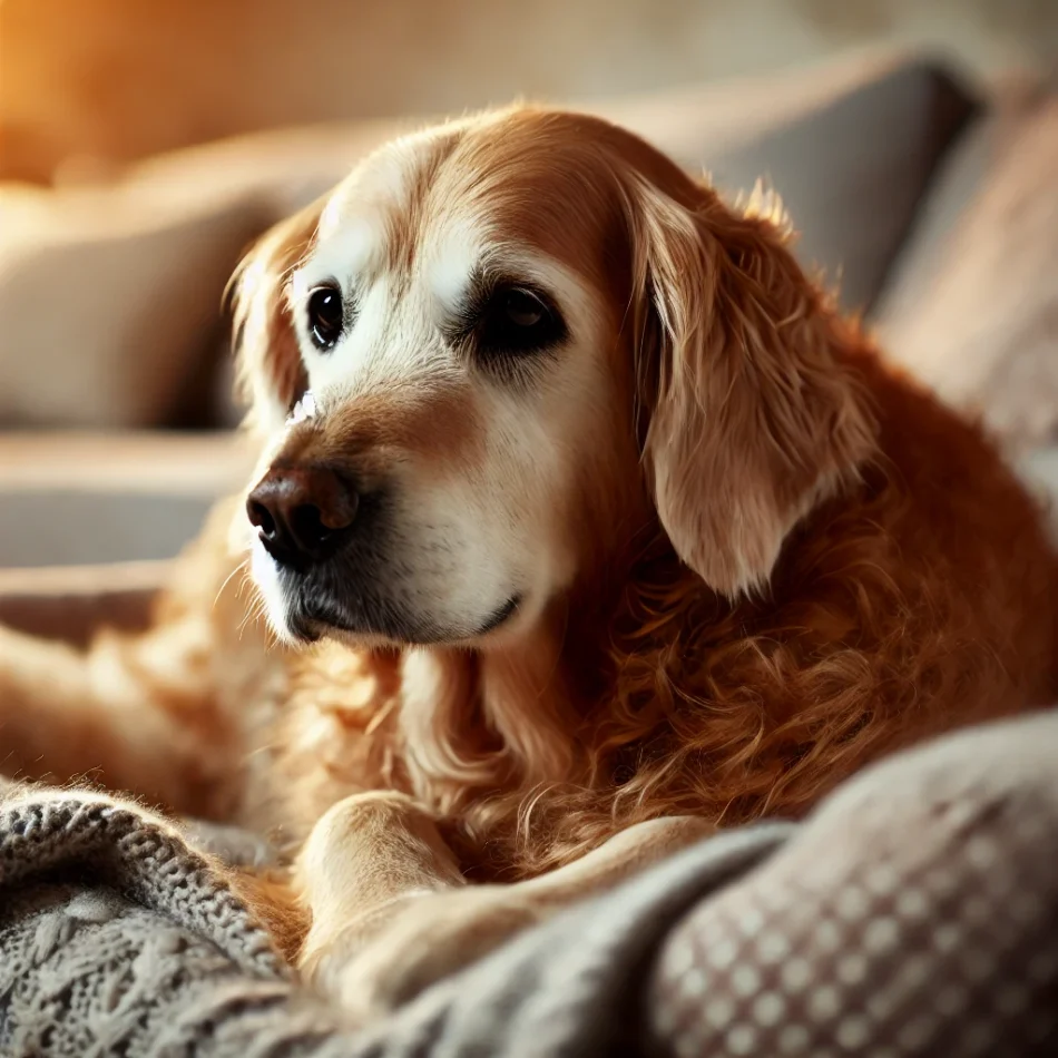 Senior Dog Resting on Couch